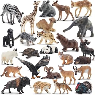 Toymany 26PCS Forest Animals Figurines, Realistic Jungle Animal Toys for Kids Adults Toddlers
