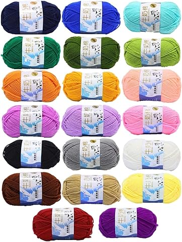JZK 20 Multicolor 50g ovillos lanas super suave algodón leche hilos lana para amigurumi tejer crochet ganchillo manualidades