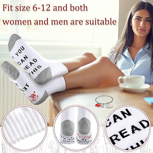 Miniatura 4 de Kenning 6 piezas de regalos de agradecimiento para profesores de Navidad, pulseras inspiradoras, calcetines novedosos y divertidos regalos de