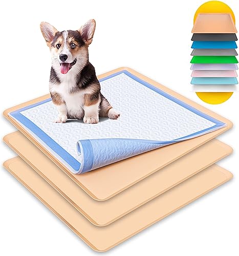 Skywin Bandeja de soporte para almohadillas de entrenamiento para cachorros de 24 x 24 pulgadas, paquete de 3 soportes de silicona para almohadillas