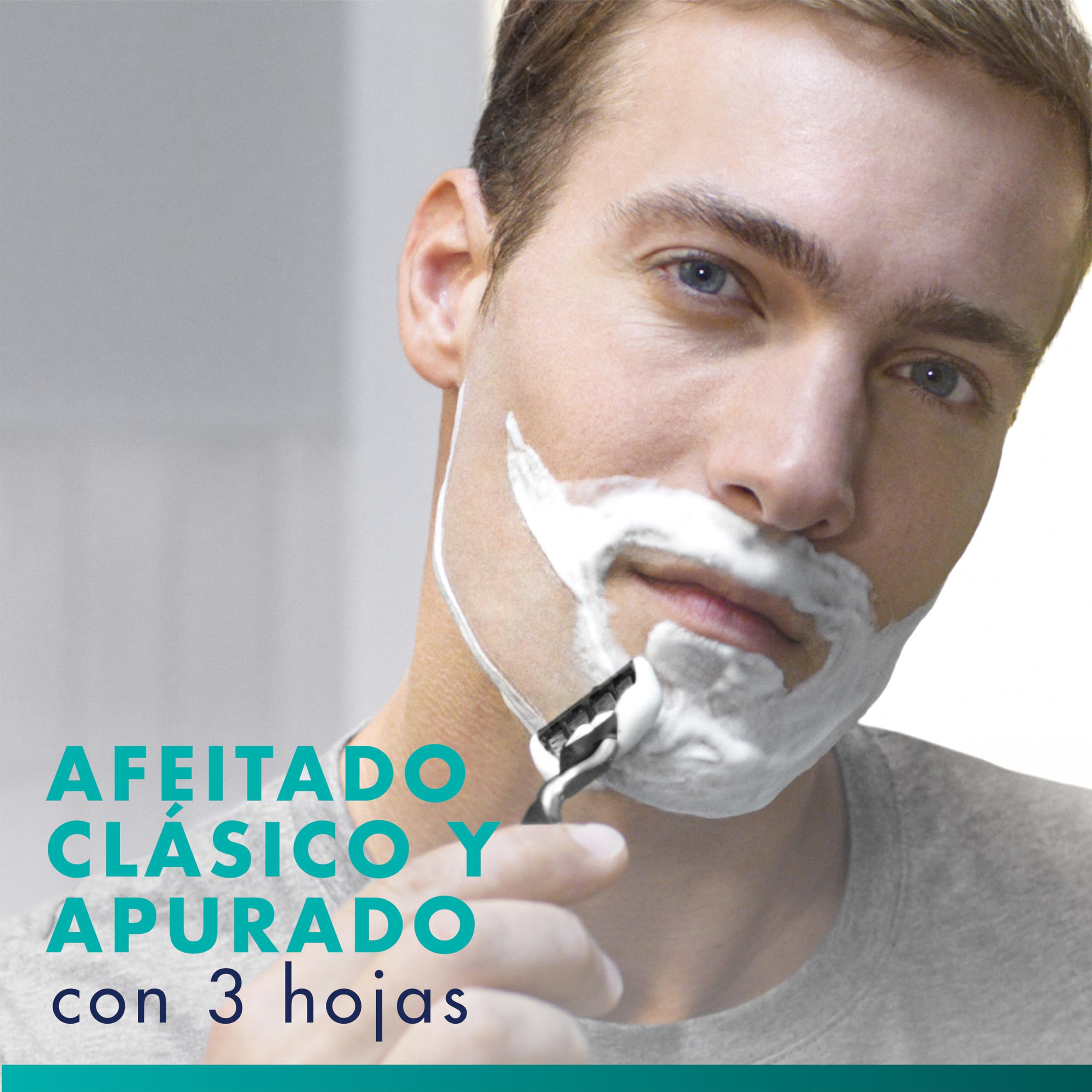 Gillette Mach3 Base Recambios para Maquinillas de Afeitar para Hombre, Pack de 28 Cuchillas de Afeitar con 3 Hojas Y Banda Lubricante, Compatible con Todos Los Mangos Mach3