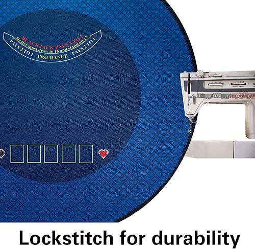 Miniatura 13 de BALIKEN Fieltro Texas Hold'em y Blackjack de 55 x 55 pulgadas, portátil plegable Texas Hold'em y Blackjack, tapete de juegos de póquer Rojo