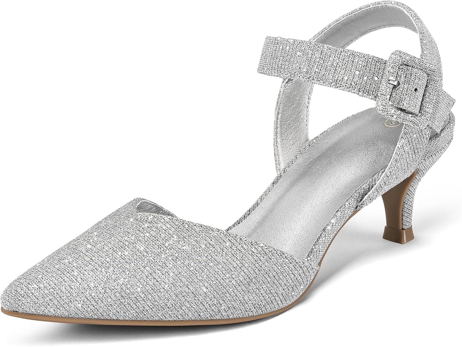 mysoft Women's Kitten Heels Pumps 2 Inch Low Heel Closed Toe Dress Shoes for Wedding Party Office Comfort Fit Medium Wide Width