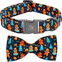 Vista 42 de Elegant little tail - Collar de otoño para mascotas con corbatín, lindo collar de Halloween con estampado de flores y calabaza para cachorros
