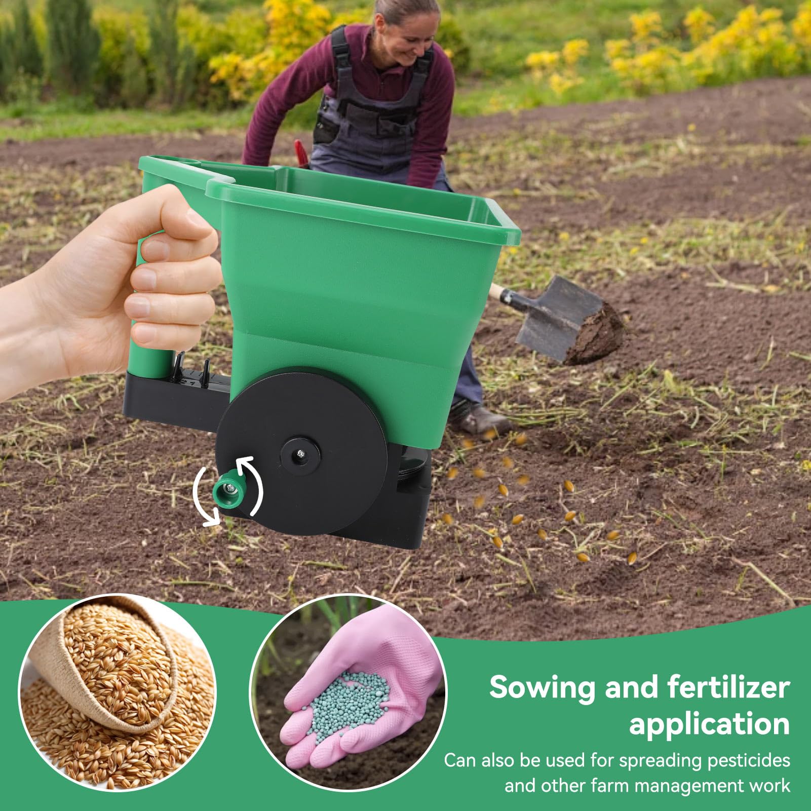 Spandiconcime manuale manuale da 3 l, per risparmiare manodopera, per prato e giardino, per fertilizzante sale, piccoli cortili e giardini