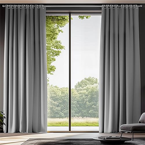 Miniatura 28 de Cortinas opacas con aislamiento térmico azul para oscurecer la habitación, 72 pulgadas de largo para sala de estar, cortinas con ojales de 42 x 72