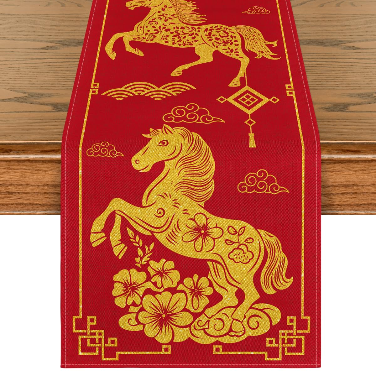 Artoid Mode Chinese Zodiac Horse Table Runner