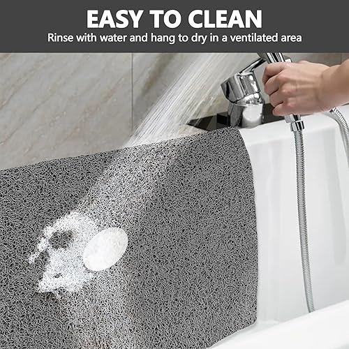 Miniatura 7 de Tapete de ducha cuadrado antideslizante 27 x 27 pulgadas, extra grande, tapete de ducha para ducha interior, tapete de ducha antideslizante mate con