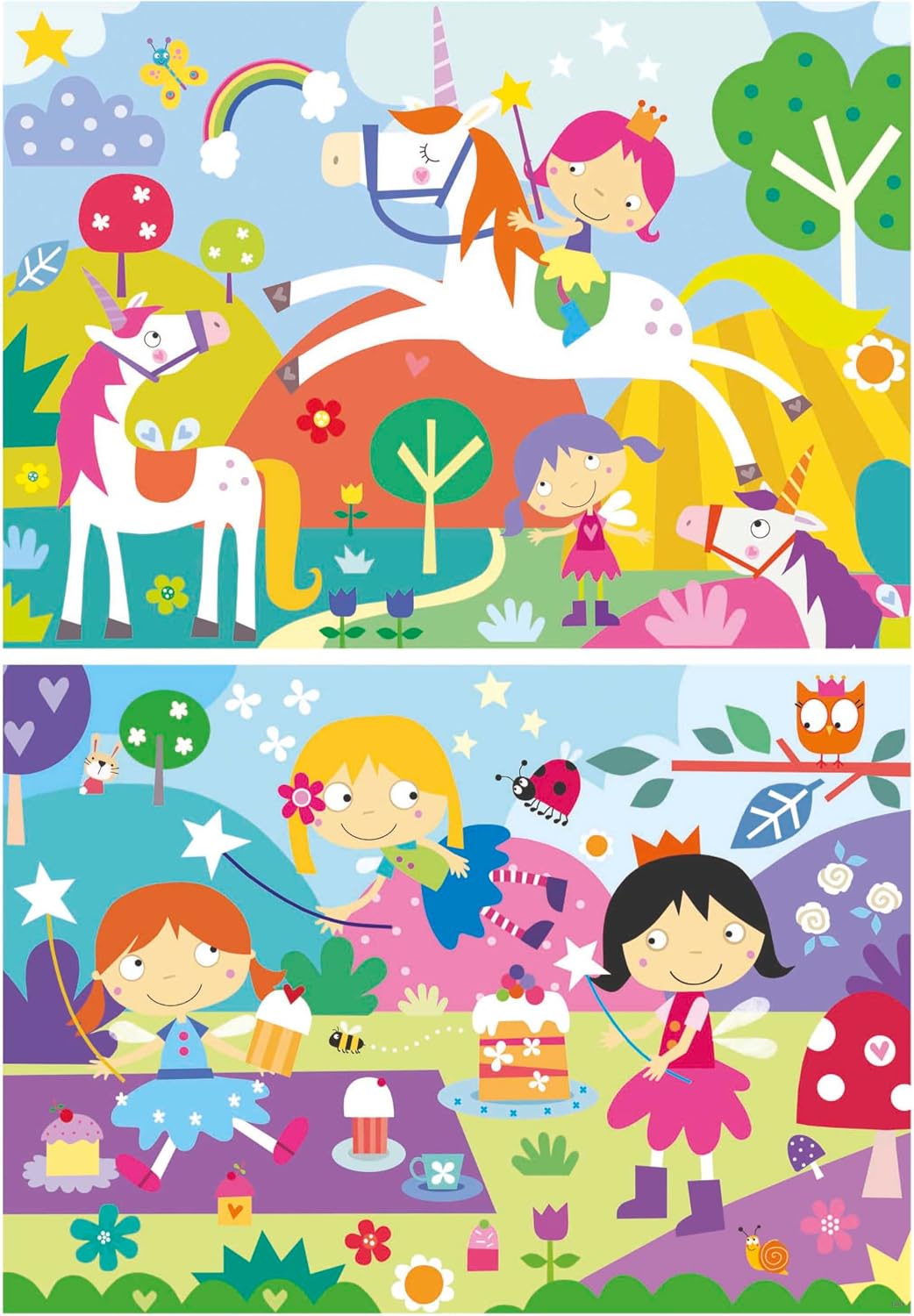 Educa - Fantasy world. Set of 2 puzzles with 48 pieces each composed of large pieces perfectly finished to make it simple and safe to manipulate (19993)