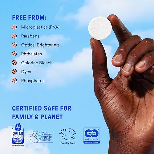 Miniatura 7 de BLUELAND Tabletas de detergente para ropa, 36 unidades, aroma Spring Bloom, cápsulas ecológicas sin plástico, hojas, alternativa líquida, seguras