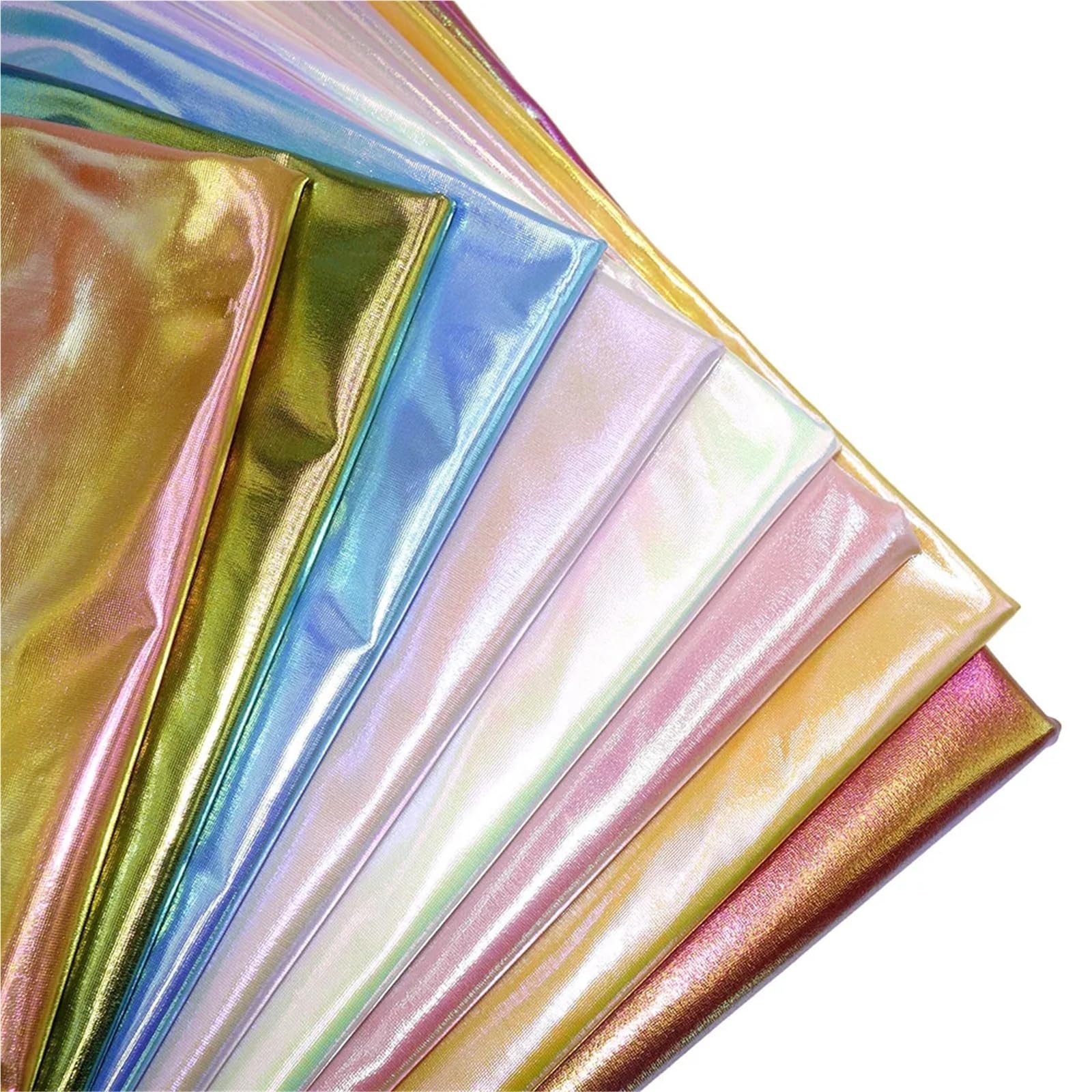 Tela elástica de elastano brillante dorado bronceado, tela láser colorida para bricolaje, escenario, cosplay, disfraces, por metros, tela para coser (7 amarillos, 3 x 150 cm)