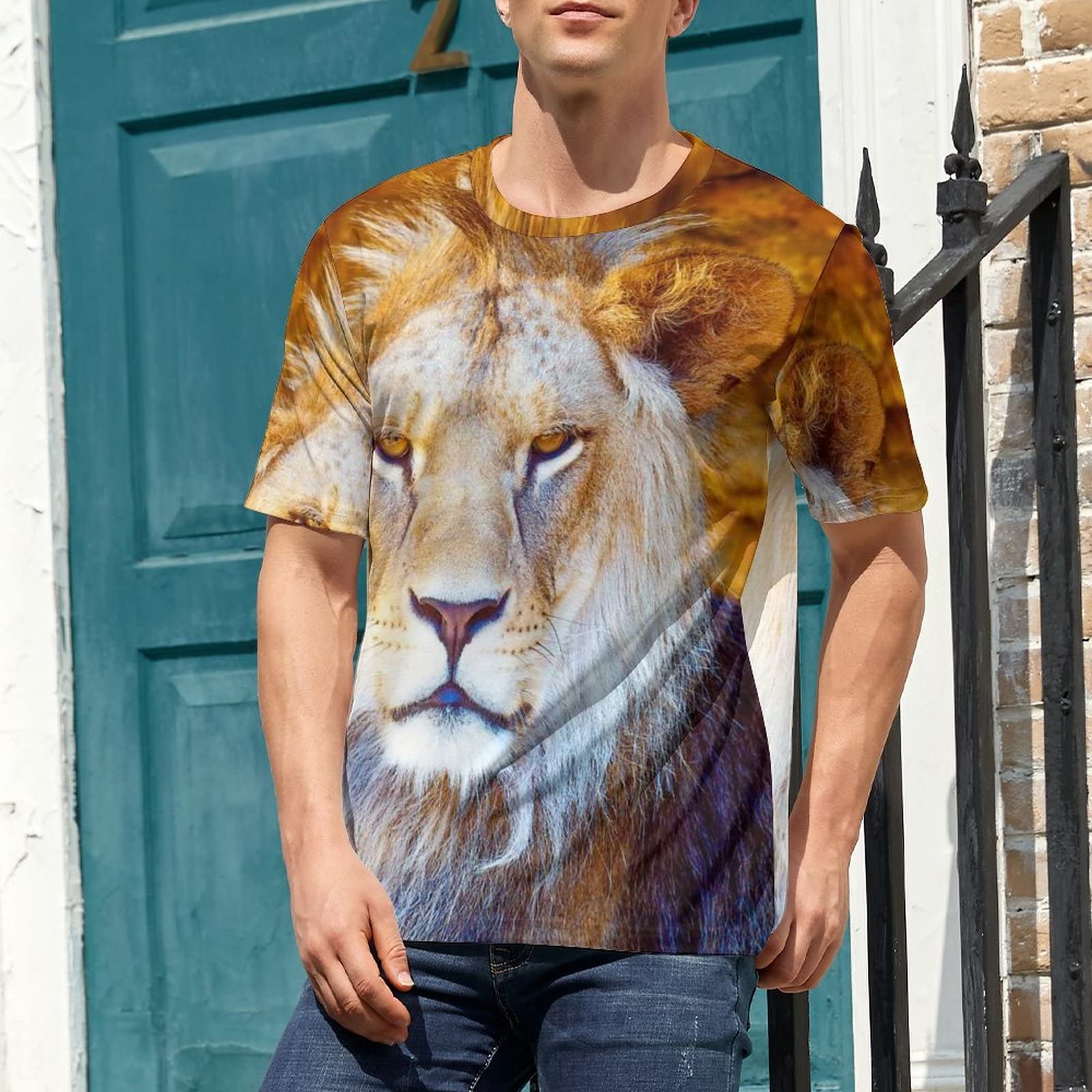 Amazon.co.jp: 美しいライオン Tシャツ 半袖 メンズ 3Dフルプリント 
