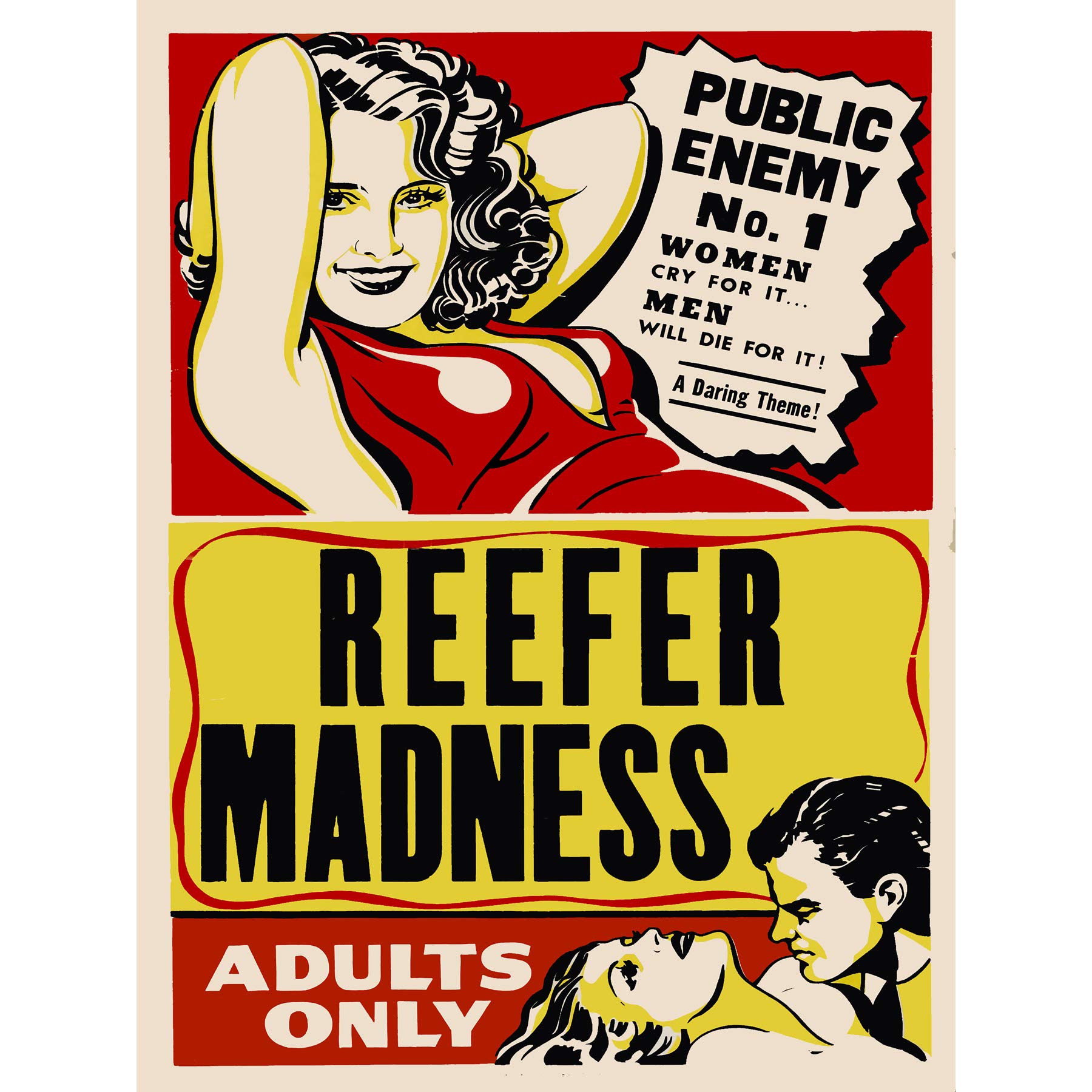 Reefer Madness Vintage Movie Advertising Large Canvas Wall Art Print