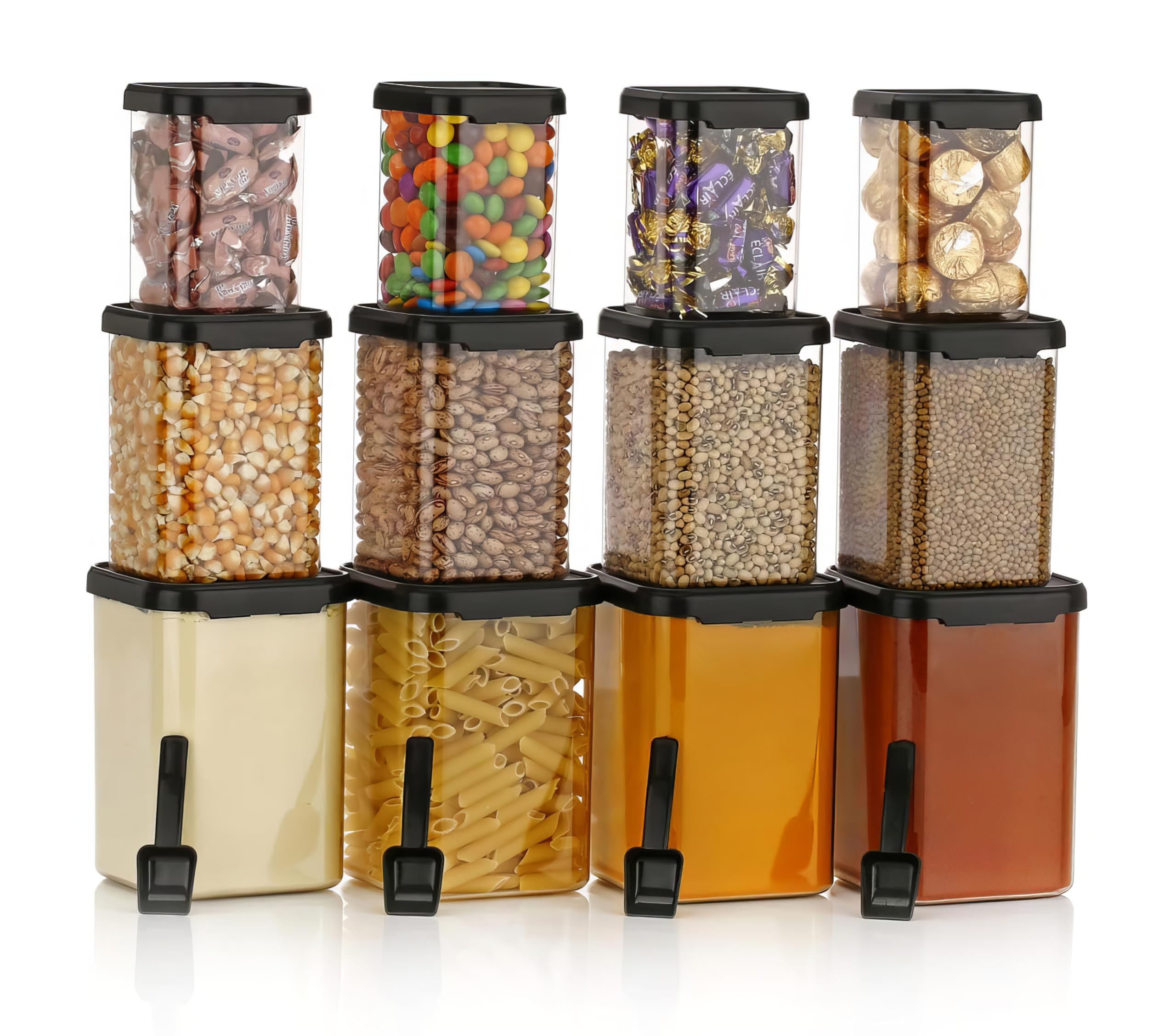 KWER Plastic 1400Ml Airtight Containers Set For Kitchen Storage ...