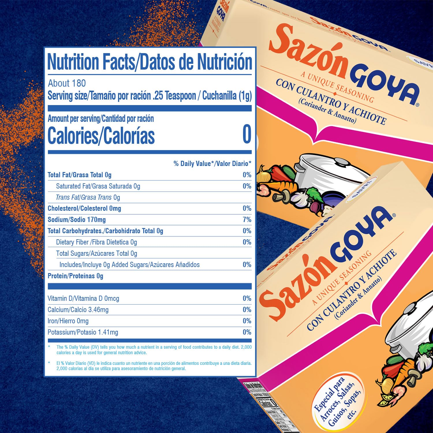 Goya Foods Sazón Seasoning with Coriander & Annatto, 6.33 Ounce (Pack of 1)