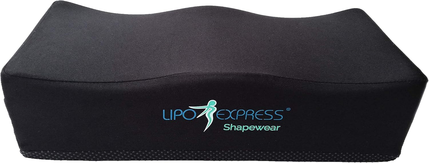 Lipo Express BBL Booty Pillow After Surgery - Brazilian Butt Lift Recovery Support Cushion | Ultra Comfortable with 3 Layers for Maximum Support Post-Surgery Ref 3022 (ONE Size) Black