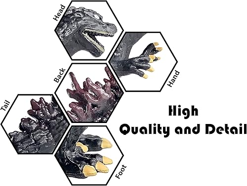 Miniatura 2 de EZFun Juego de 10 juguetes Godzilla con bolsa de transporte, figuras de acción articuladas movibles 2019, mini dinosaurio Mothra Imago quemando