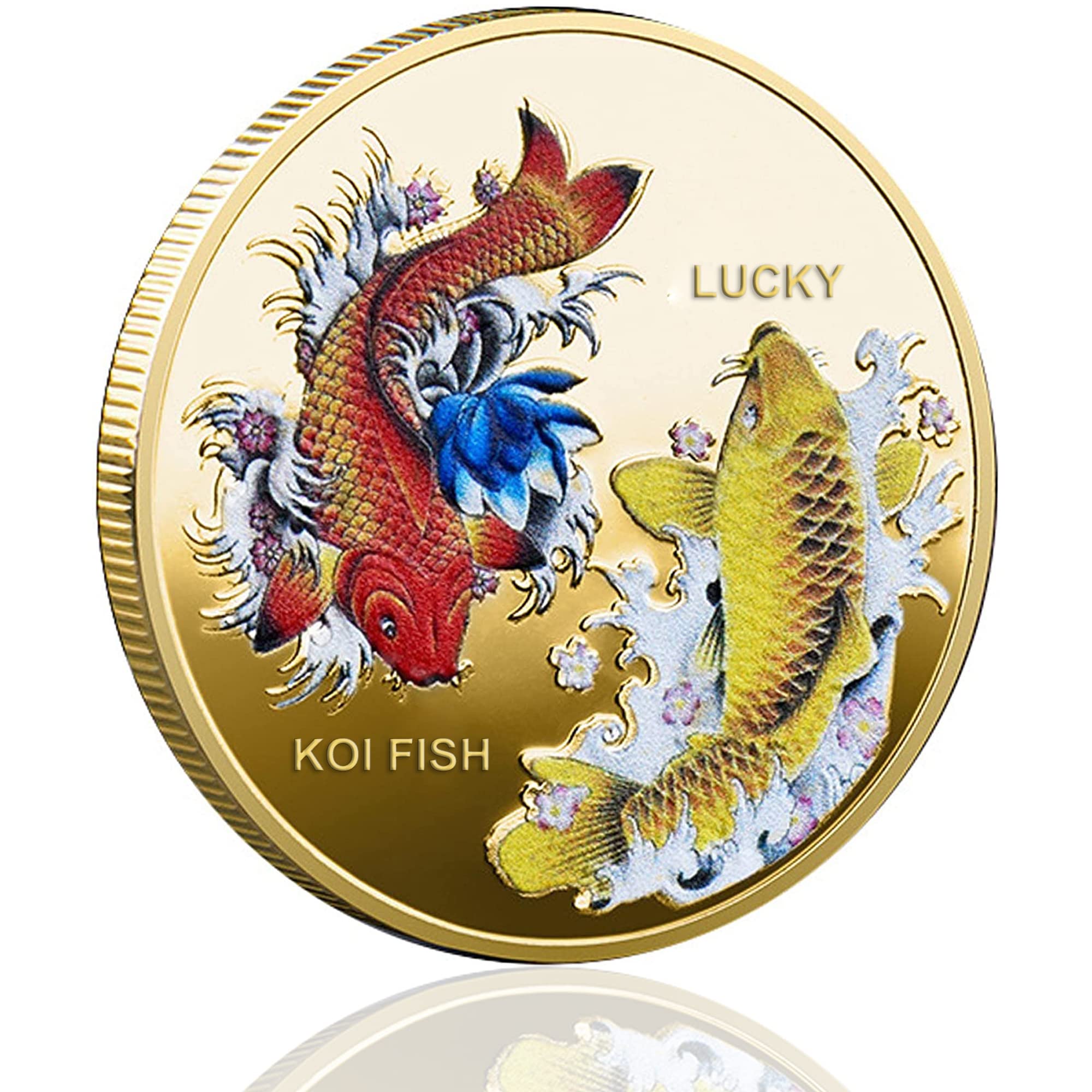 Koi Fish And Mystic Symbol Totem Lucky Coin Bring Good | Desertcart  Seychelles