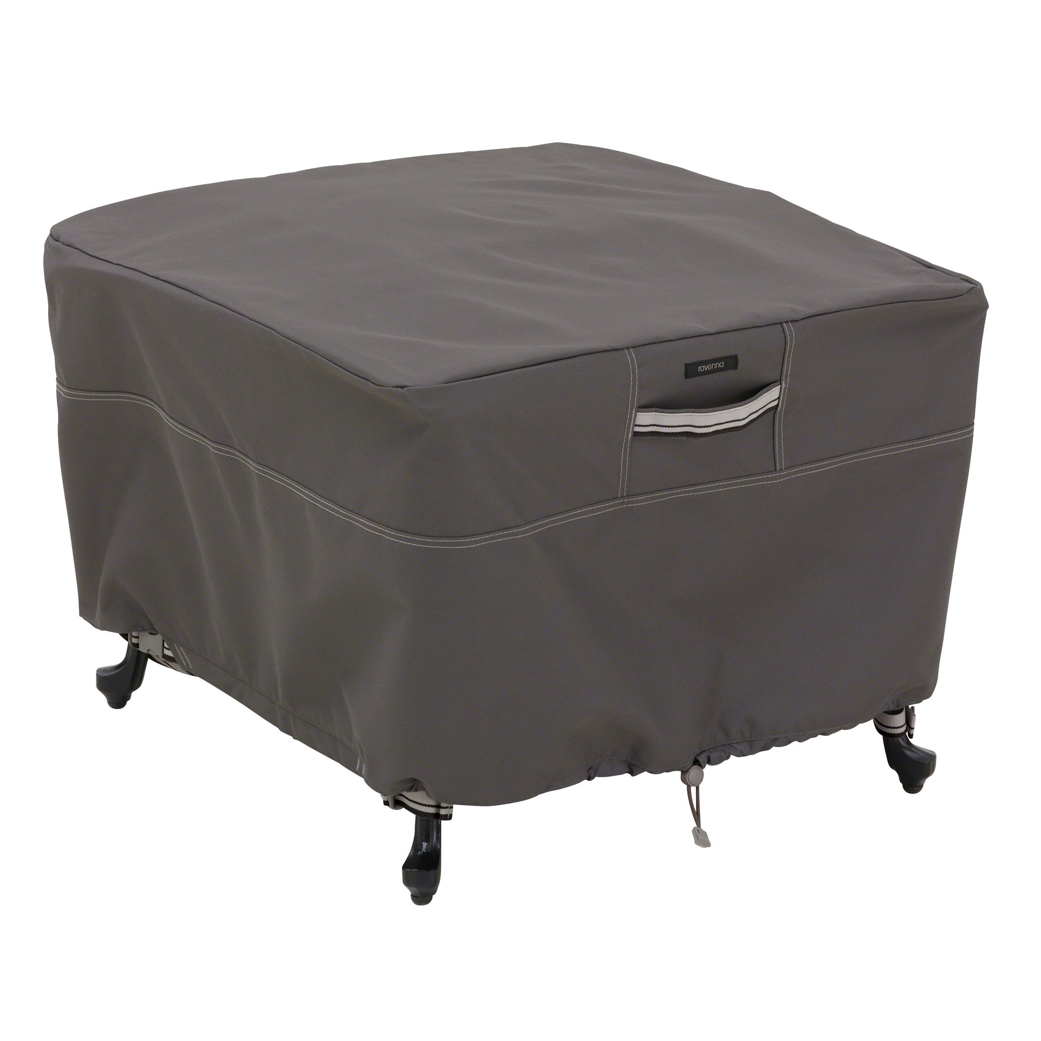 Classic AccessoriesRavenna Water-Resistant 26 Inch Square Patio Ottoman/Table Cover, Outdoor Table Cover