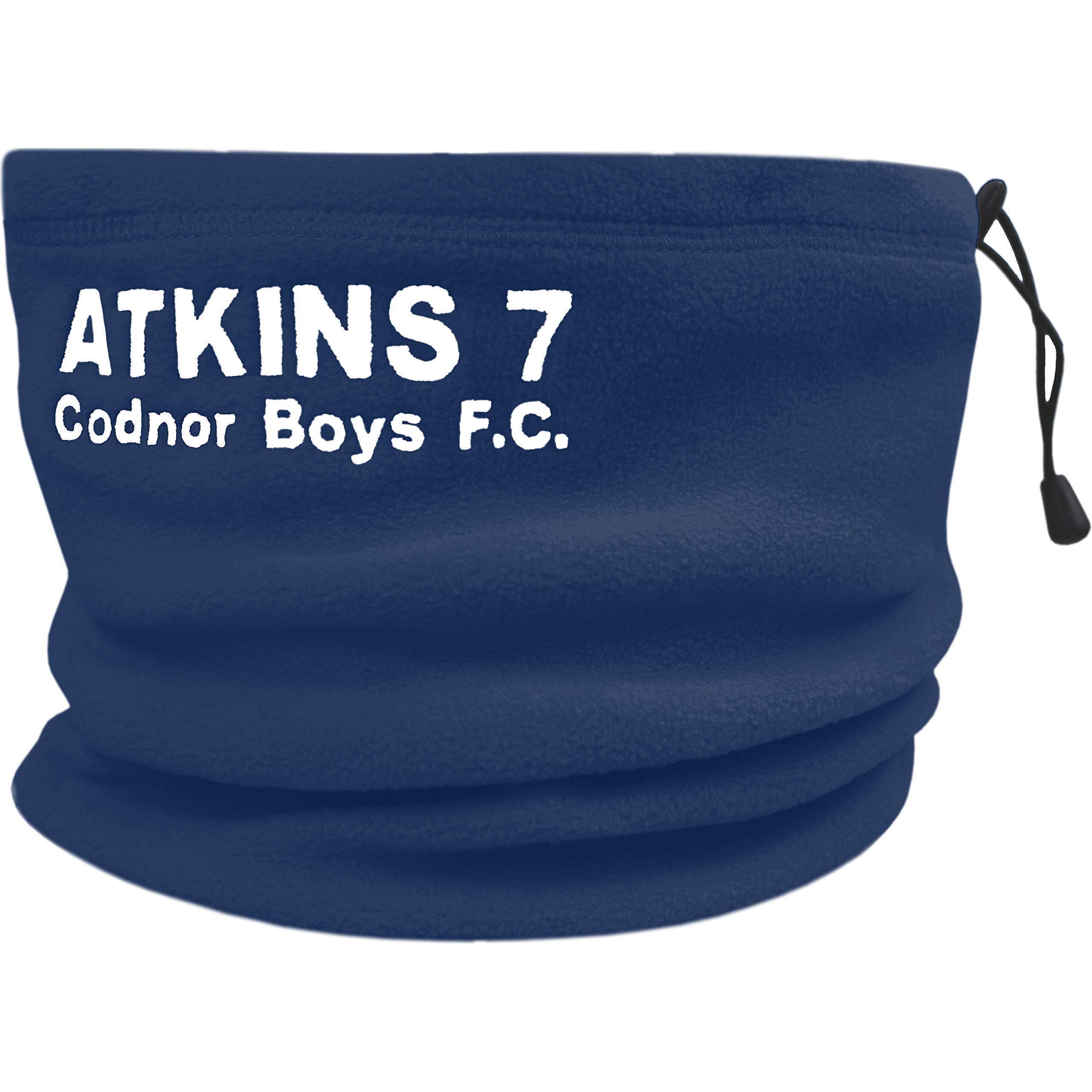 Personalised Name & Football Club Fleece Snood with Adjustable Toggle (Navy Blue)