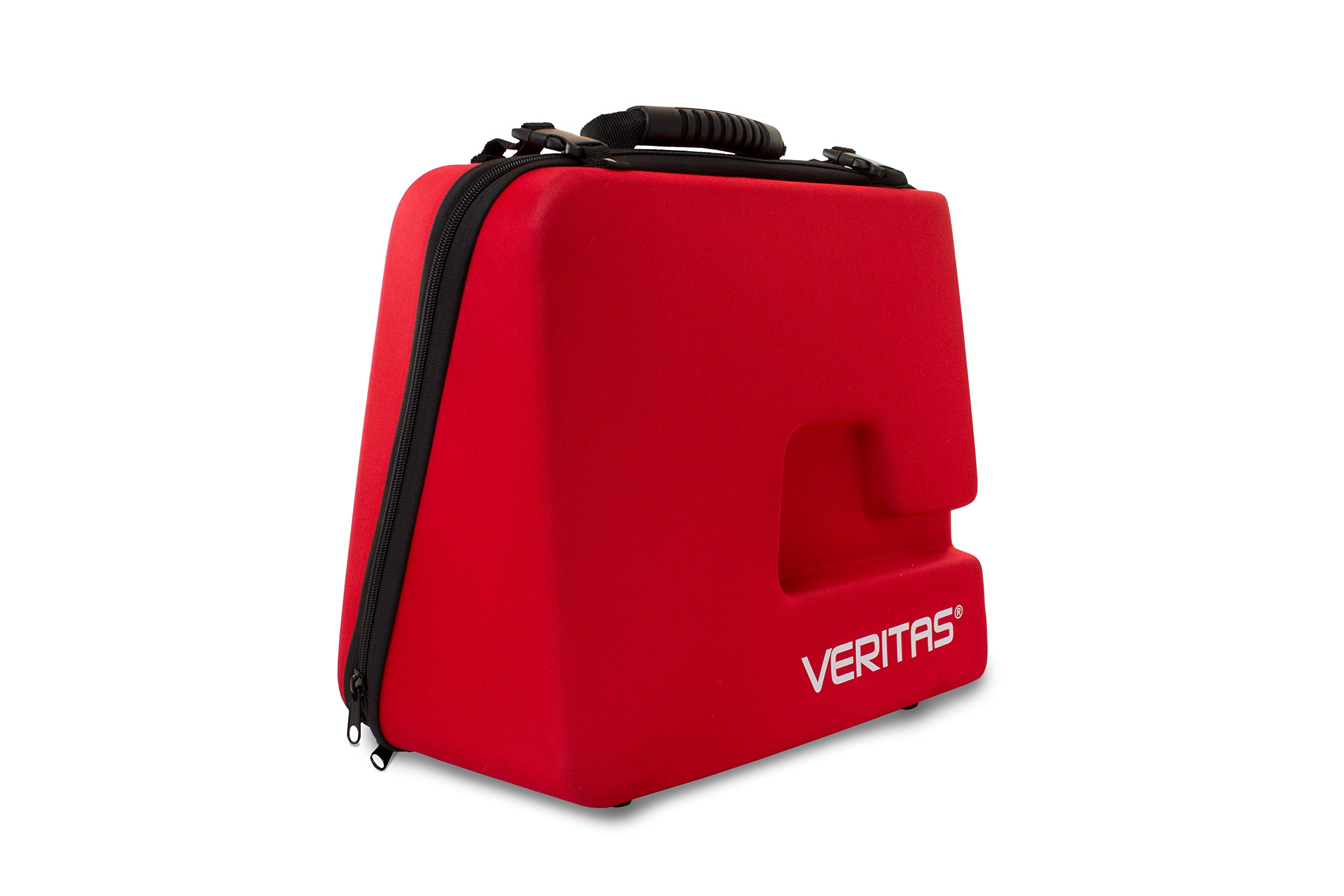 Veritas 1225 Nähmaschinenkoffer, Nähmaschinentasche, Tragetasche für Nähmaschinen, Case, Koffer, Tasche für Transport aus Eva-Schaumstoff, Rot, 44 x 40 x 21,5 cm