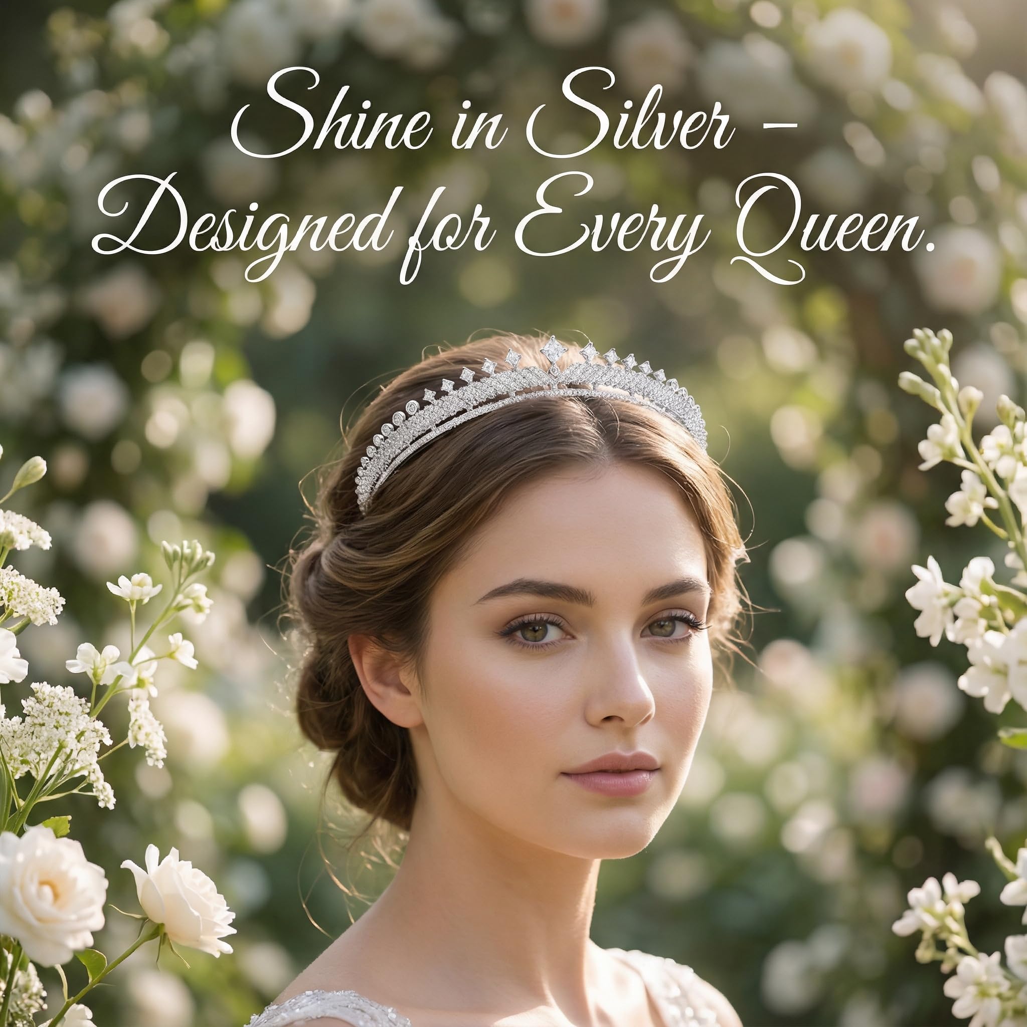QXMYOO Tiaras de boda de circonita cúbica para novia, pequeña, dulce cumpleaños 16, graduación, corona de reina, tocado para 15 años, quinceañeras 2023, accesorios para el cabello de novia de plata
