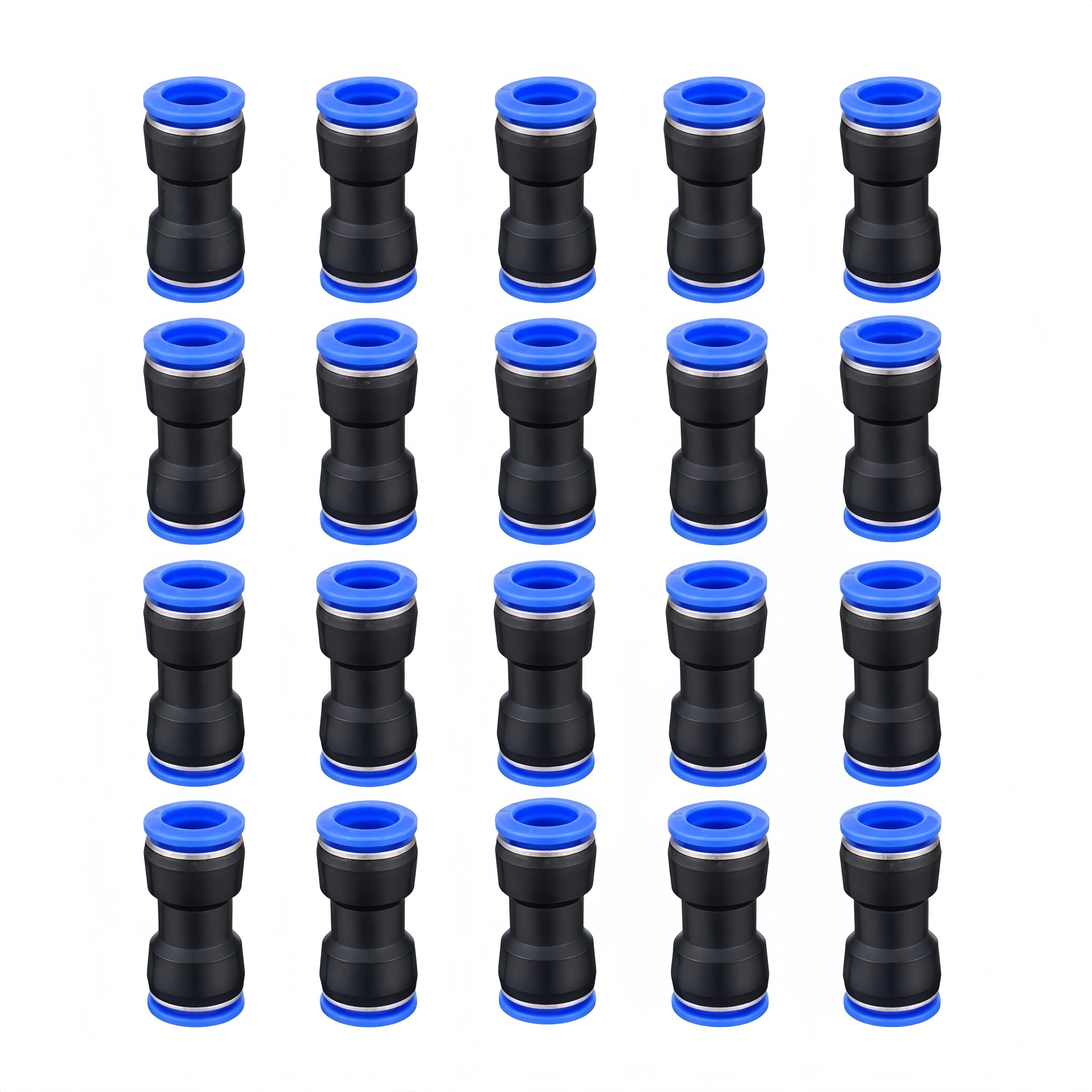 Closmos Pneumatic Push To Connect Union Tube Fitting 4Mm Od X 4Mm Od Straight Airline Connector (Pack Of 20)