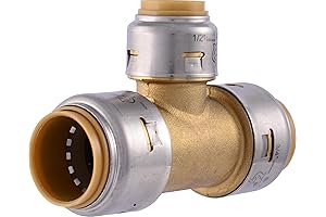 SharkBite Push-to-Connect Brass Reducing Tee - 3/4" x 3/4" x 1/2"