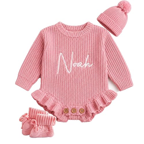 Personalized Baby Announcement Romper,Custom Embroidered Name Baby Romper Set,Soft Cotton