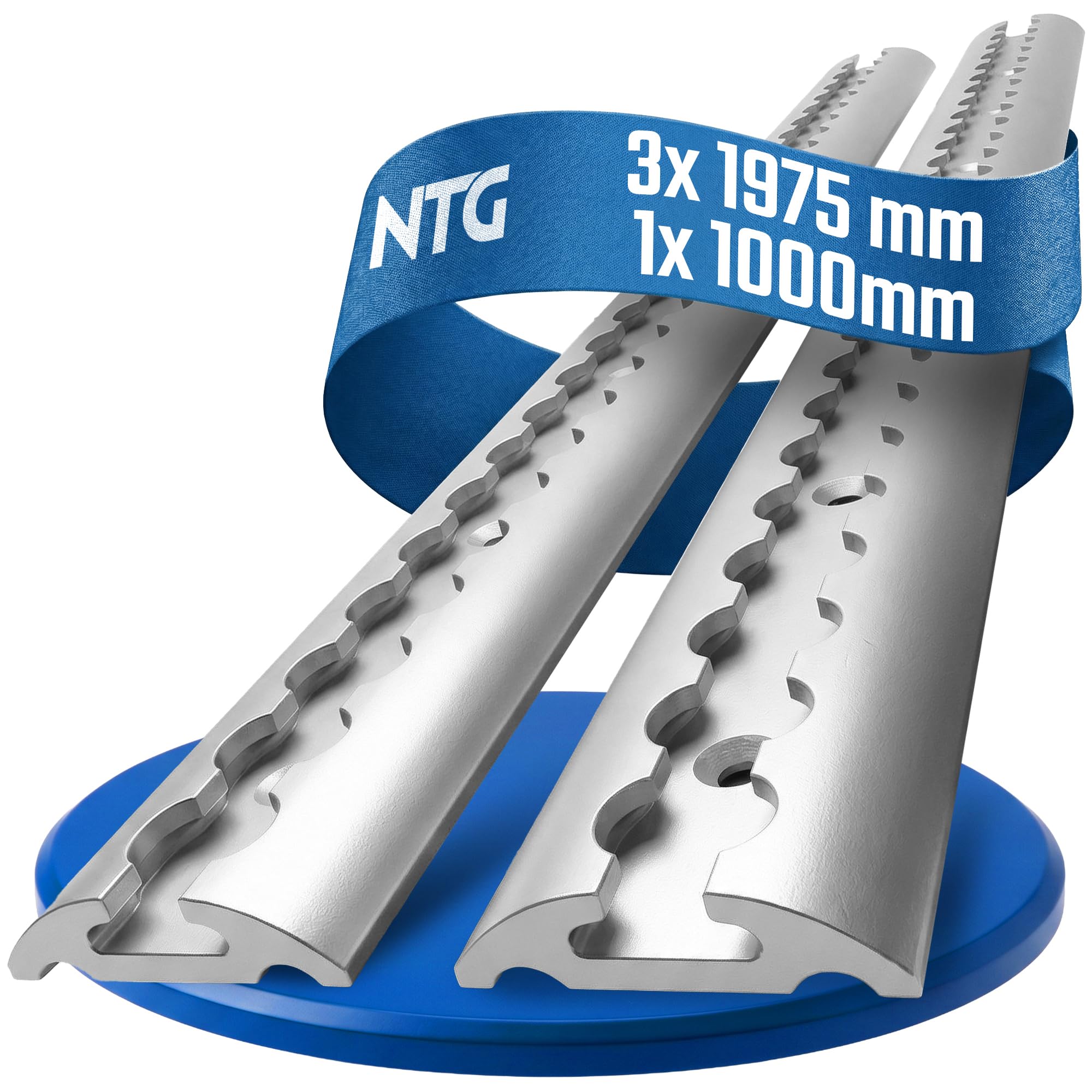 NTG Airlineschiene 3 Stück 2 m + 1 Stück 1 m halbrund