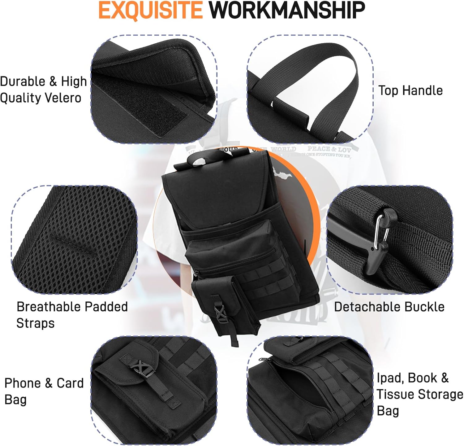 Upgraded Skateboard Backpack Bag for Meepo, Adjustable Foldable Skateboard Shoulder Bag Sports Package,Widen Skateboard Carrier Hanger Travel Backpack (Black) - Image 4