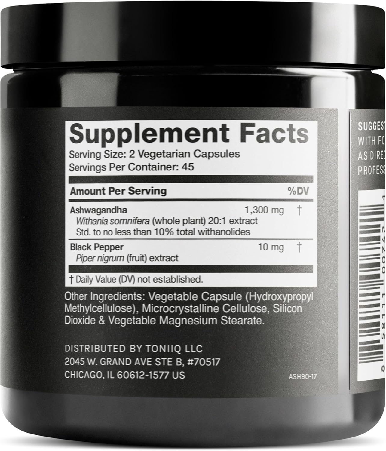 Toniiq Ashwagandha - Ultra High Potency 20:1 Extract with 10% Withanolides - Wild Harvested in India - Highly Concentrated - Third-Party Lab Tested - 90 Capsules - Image 2