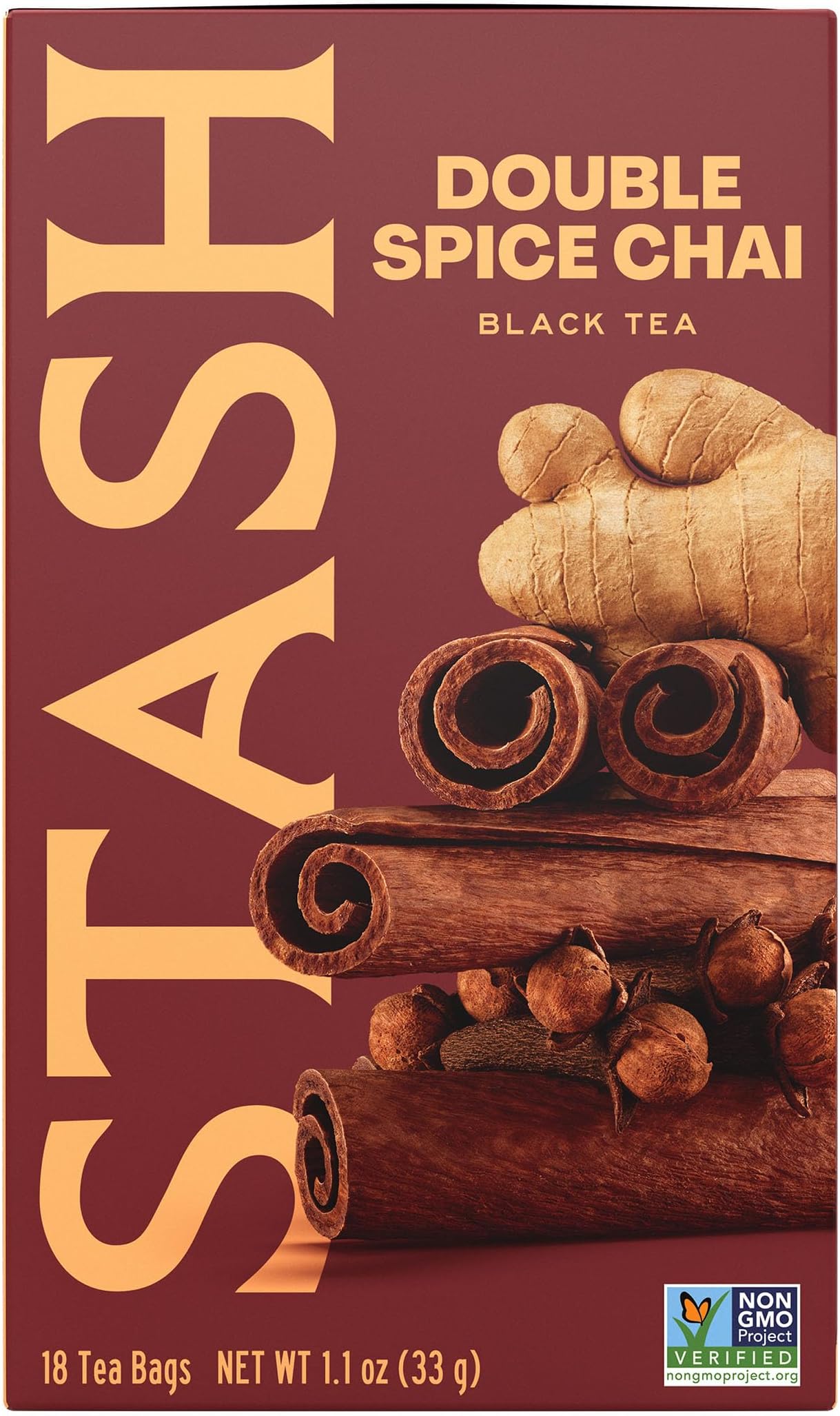Tea Double Spice Chai Black Tea, 6 Boxes With 18 Tea Bags Each (108 Tea Bags Total)