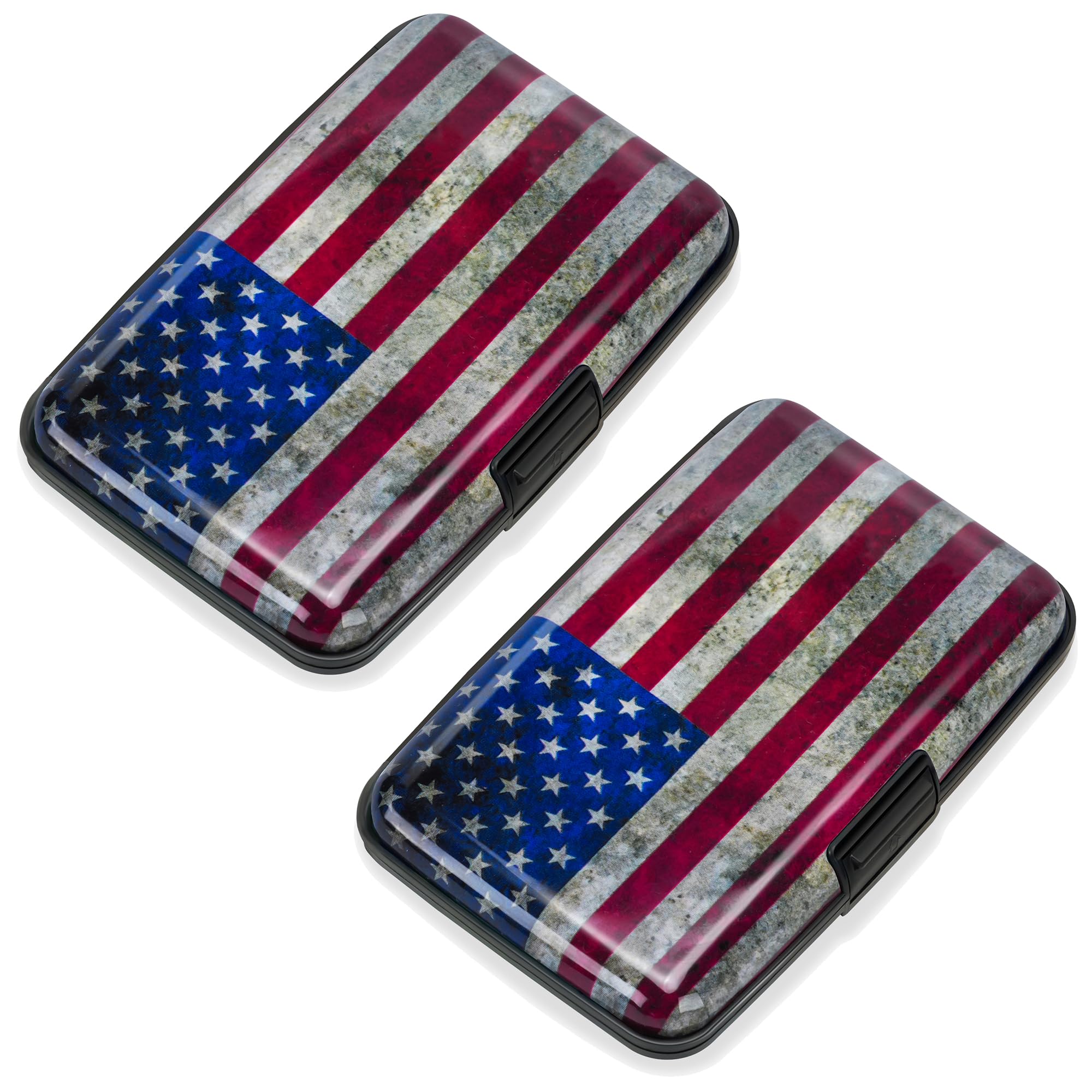 Mayski 2 Pack Credit Card Holder for Women RFID Blocking Wallet, Flag