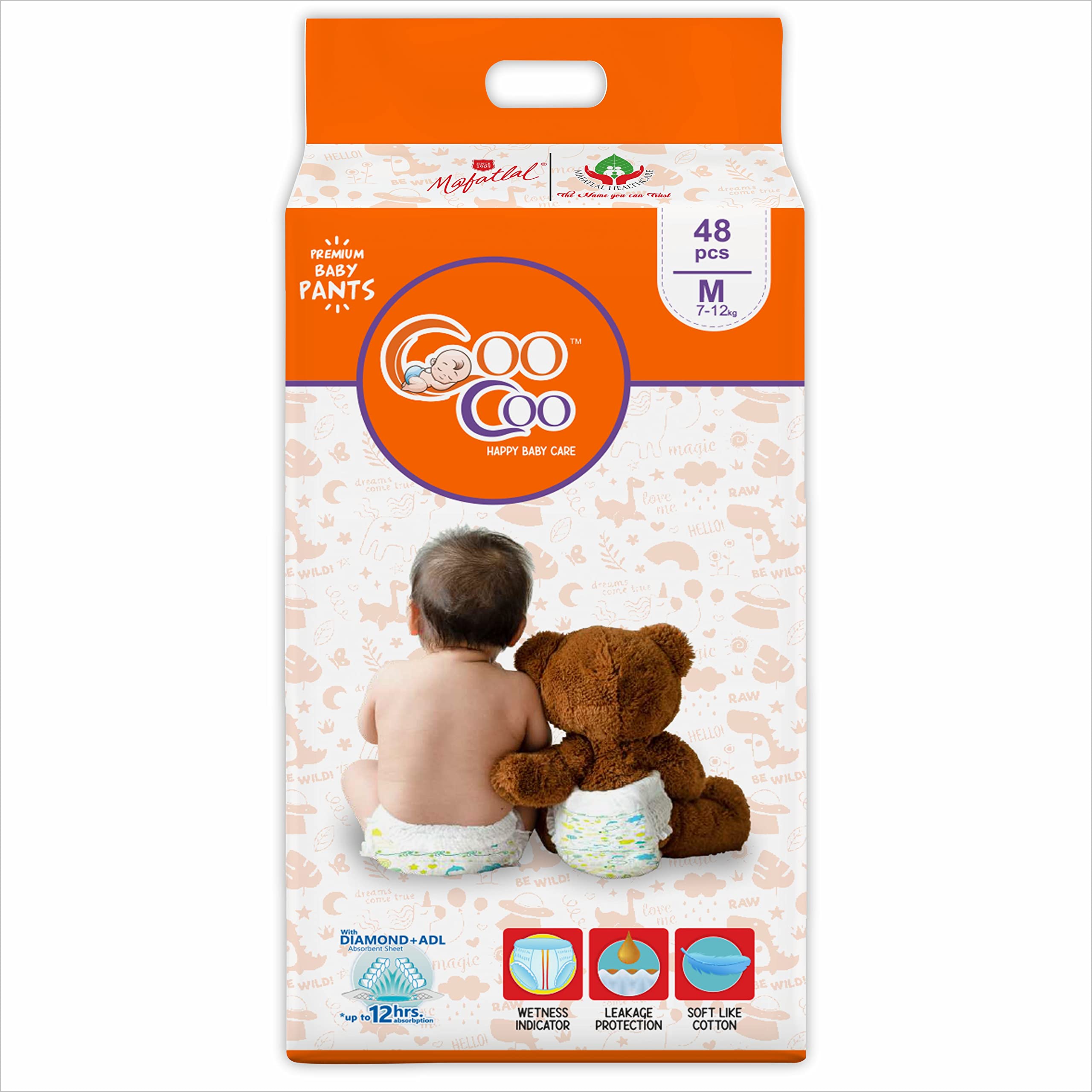 By Mafatlal Extra Dry Baby Pull-Up Premium Diaper Pant, Size M (Medium), 48 Count |9-12 kg | Up to 12 Hrs Protection | Super Absorbent Core | Soft Elastic Waist | Leak Protection