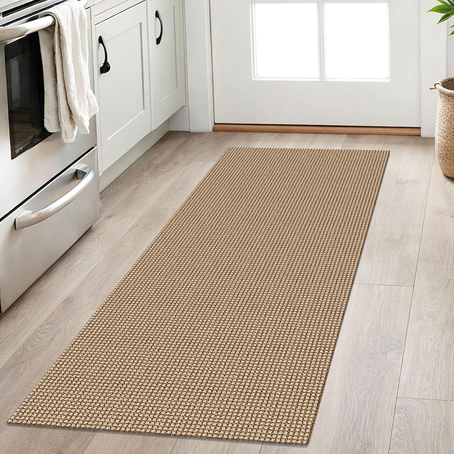 IOHOUZE Washable Runner Rug 2x5 Non Slip Rubber Backed Runners for Hallways Entryway Runner Indoor, Throw Rug Woven Cotton Floor Carpet for Hall Entrance Bedroom, Orange/Tan/Brown