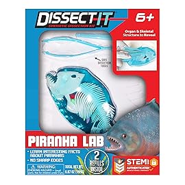 Dissect-It Simulated Synthetic Lab Dissection Toy, STEM Projects for Kids, Animal Science, Biology, Anatomy Home Learning Kit, Piranha