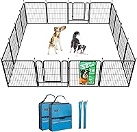 Vista 69 de FXW Rollick Unleashed corralito para perros en interiores, patio, campamento de casas rodantes, 40 pulgadas, 8 paneles para perros medianos y Blanco