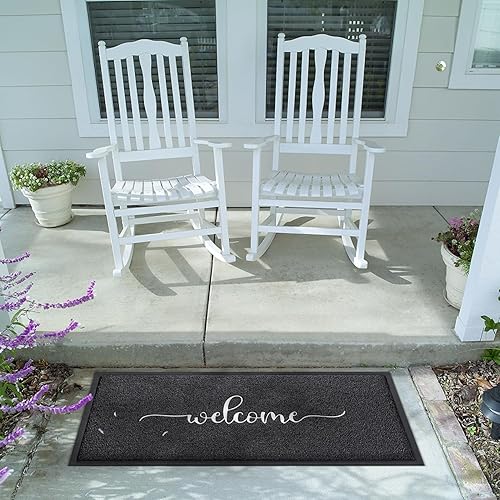 Miniatura 2 de AAZZKANG Tapete de bienvenida grande de 48 x 18 pulgadas, antideslizante, para exteriores, ultra absorbe el barro, fácil de limpiar, tapete interior