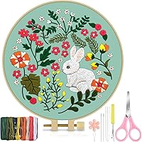 Vista 12 de TINDTOP Kit de Bordado para Principiantes Adultos, Kit de Bordado de Pájaros para Principiantes, Incluye Tela de Bordado Aros Hilos para Amantes