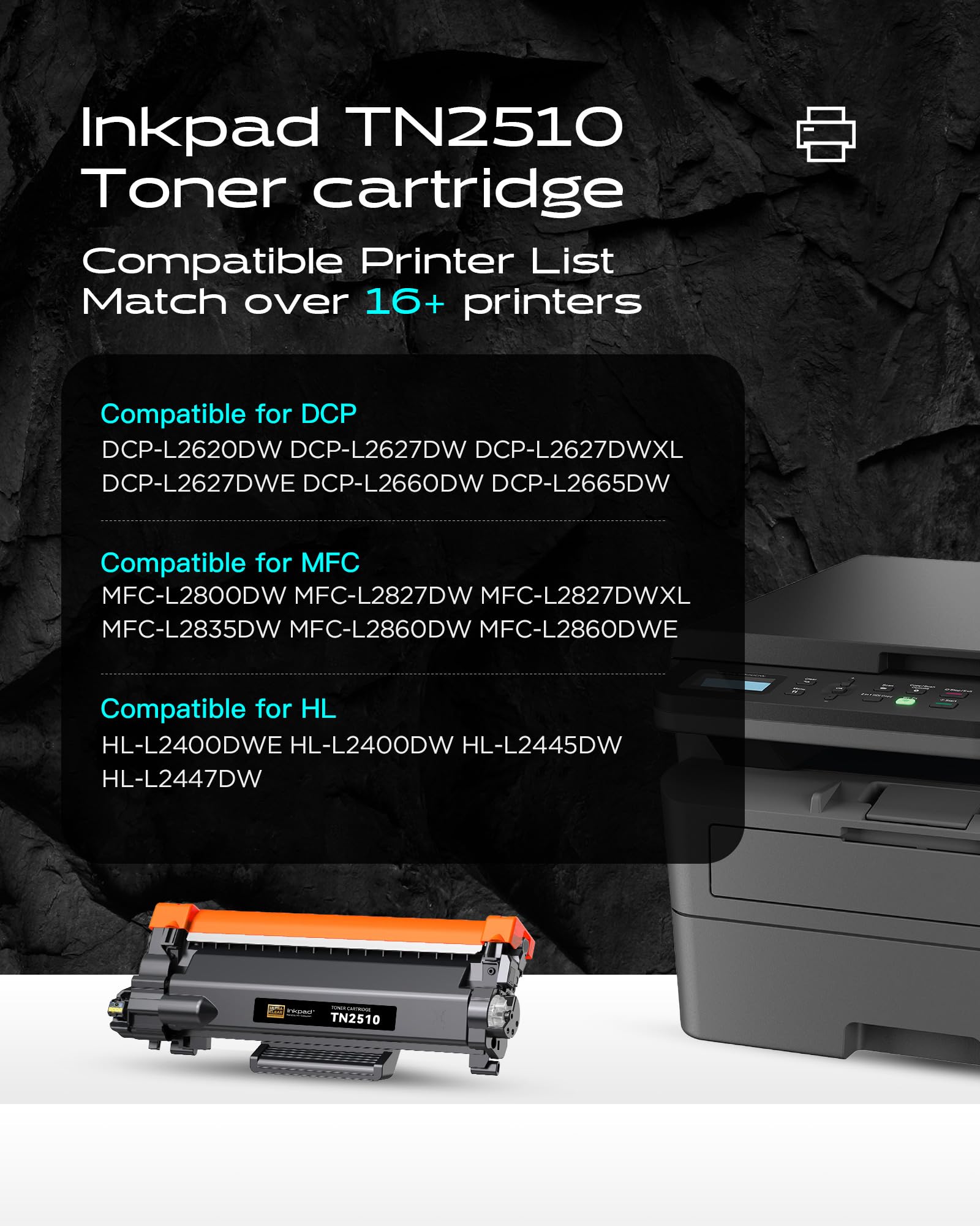 KEENKLE TN2510 Compatibile per Brother TN2510 TN2510XL Toner Multipack per Brother MFC L2800DW MFC L2827DW MFCL2835DW MFC-L2860DWE HL-L2400DWE