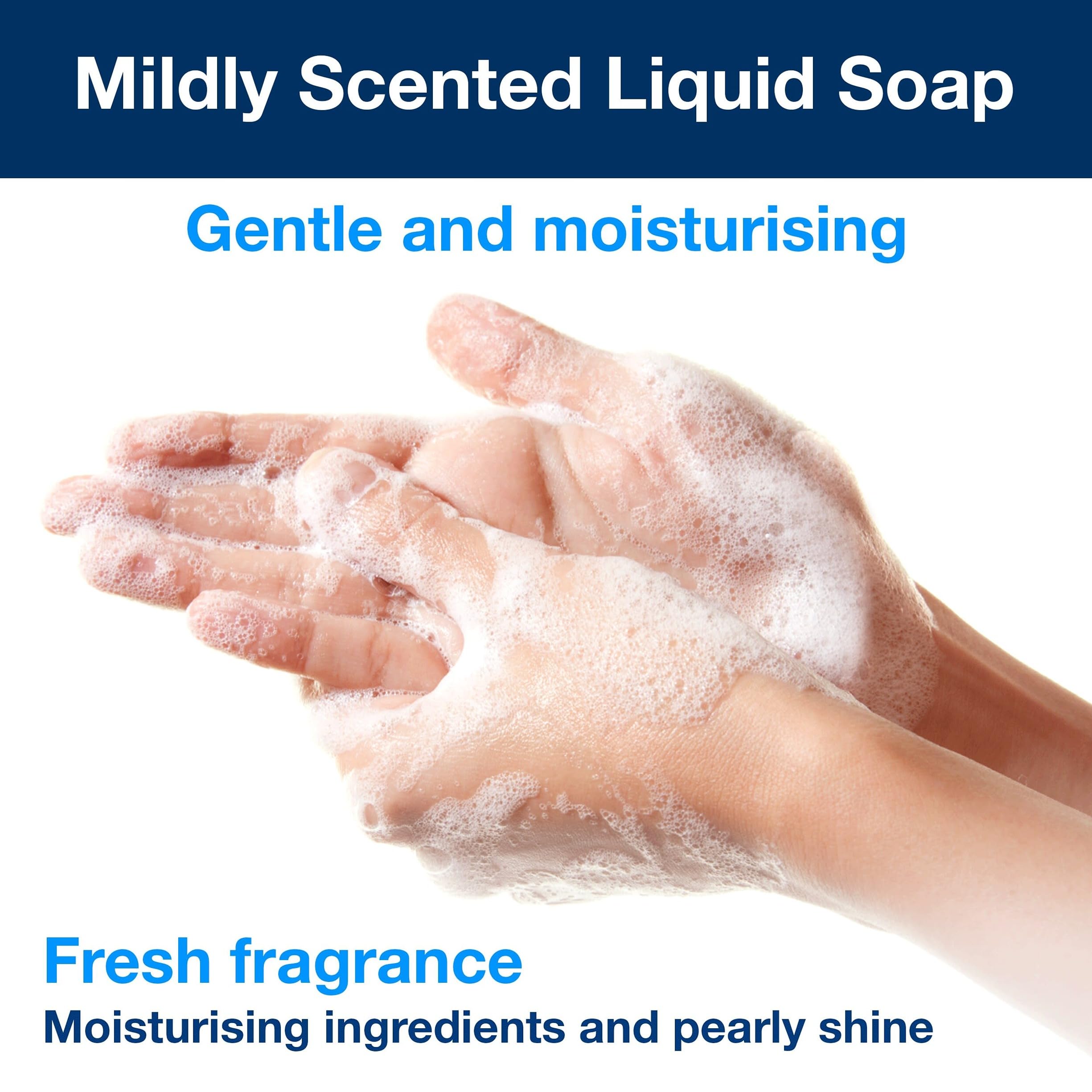 Tork Mildly Scented Liquid Soap S4, Fresh Scent, 1000ml, 424501, Light Yellow, 1 l (Pack of 1) - Image 2