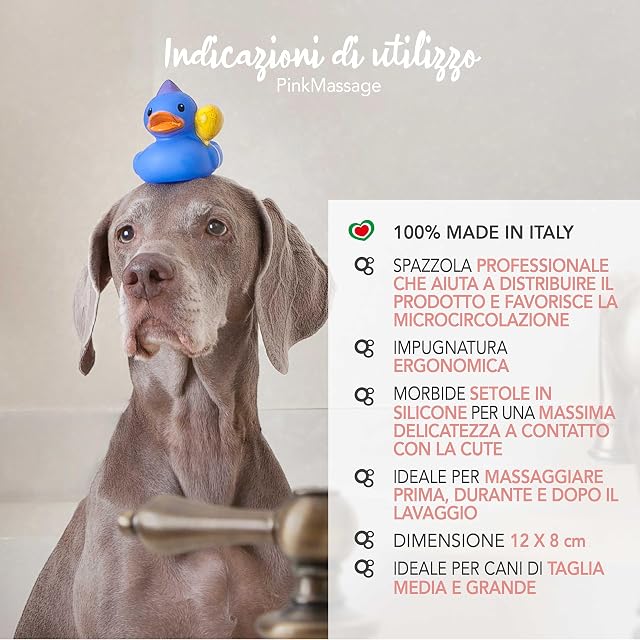 Foto 4 de 5 de YUUP! - PINKMASSAGE Cepillo masajeador profesional de silicona, cepillo para perros medianos y grandes…