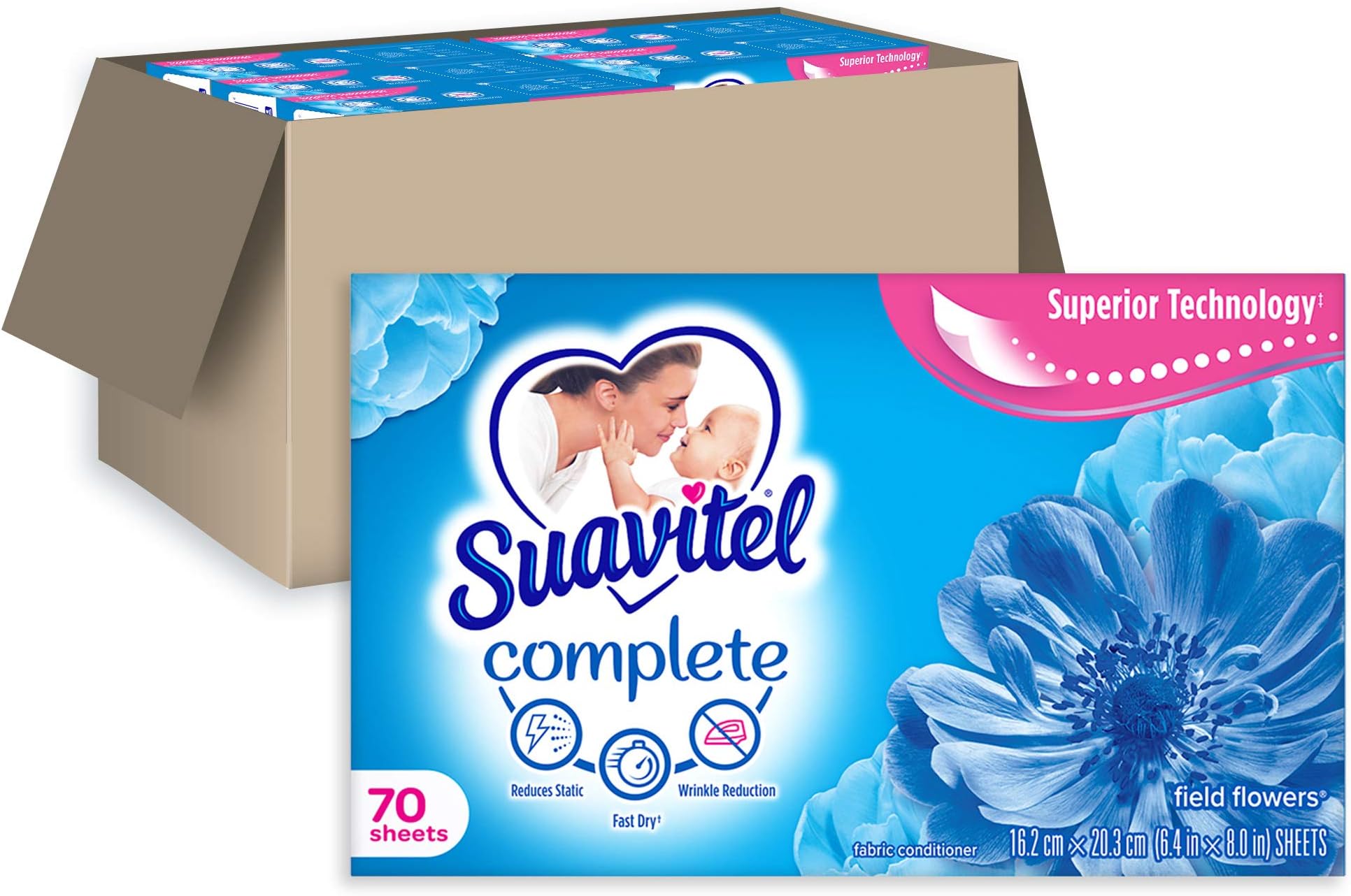 Complete Dryer Sheets, Field Flowers, 70 Sheets | Compare to Dryer Balls | Household Supplies | Laundry Scent Boosters, Laundry Sheets & Laundry Softener | Model Number: 139375
