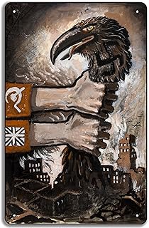WW2 British Soviet Anti-Nazi Propaganda 8x12in Metal Tin Sign – WWII Anti-Fascist Art Print for Historical Decor