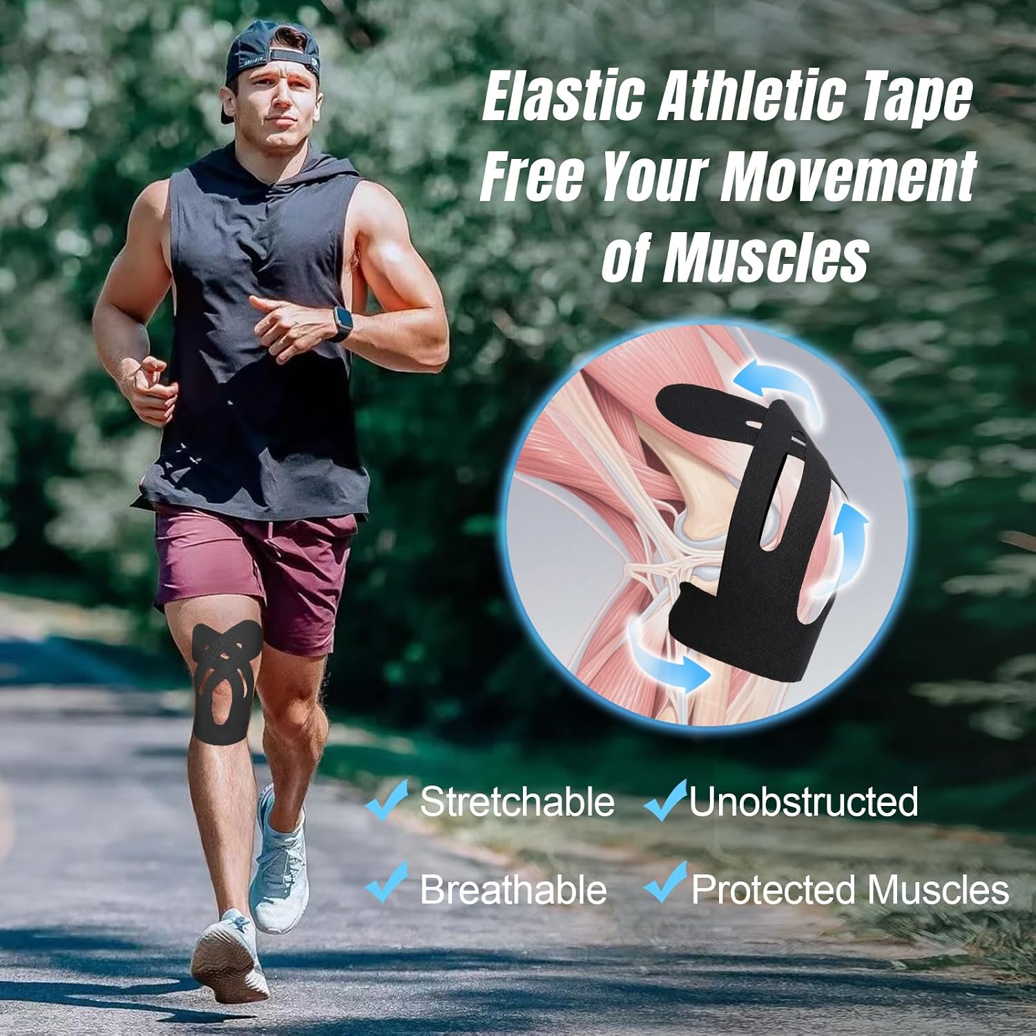 10 PCS Waterproof Kinesiology Tape for Shoulders/Knees,Precut Strips for Knee Pain Relief & Stability Support, Elastic Strong Adhesive Athletic Tape, Latex-Free Hypoallergenic... 5 10 PCS Waterproof Kinesiology Tape for Shoulders/Knees,Precut Strips for Knee Pain Relief & Stability Support, Elastic Strong Adhesive Athletic Tape, Latex-Free Hypoallergenic... - Image 3