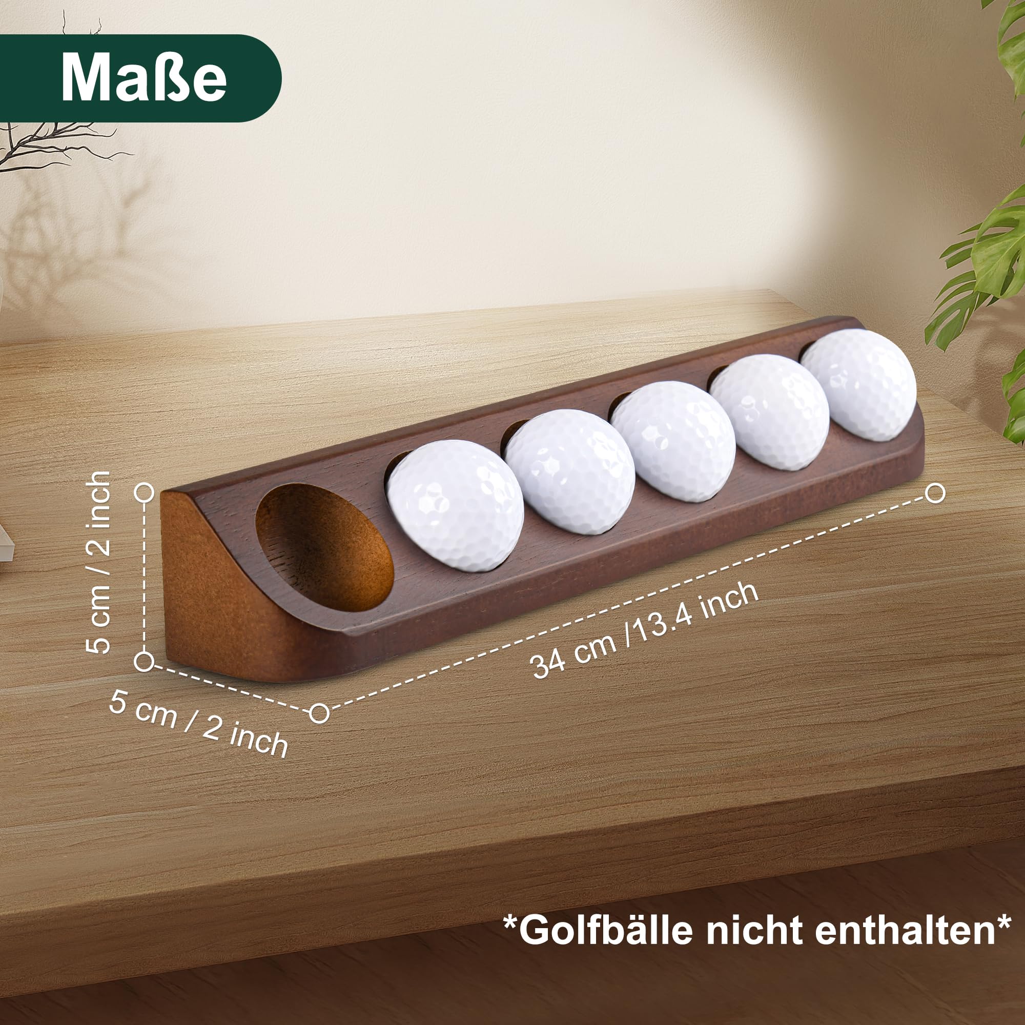 Tapeera 2er-Pack Golfball Vitrine Wandhalterung – Holz Setzkasten für 12 Golfbälle – Golfball Regal für Sammler – Sport Memorabilia Schaukasten – Golf Zubehör Geschenk Herren