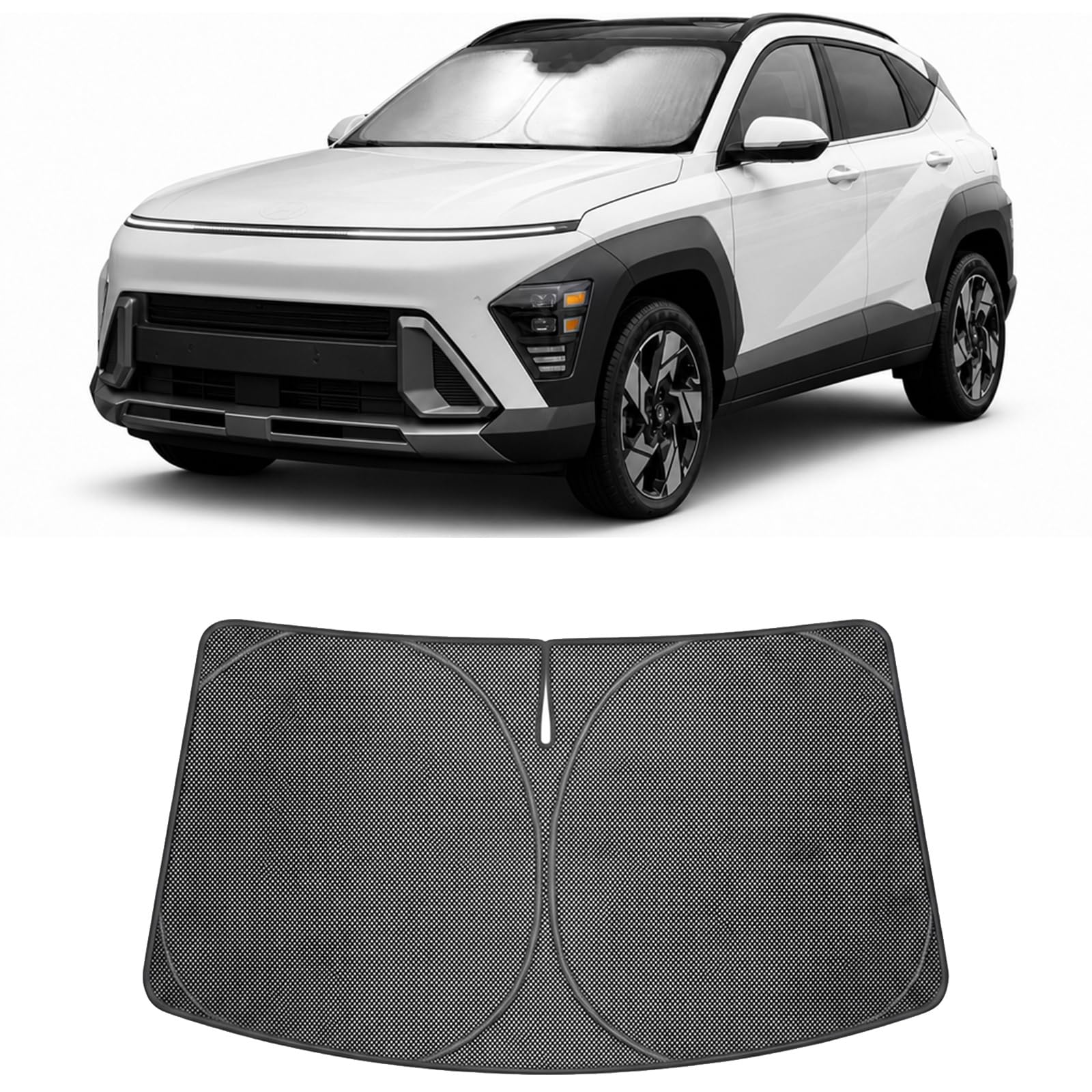 Proadsy Custom Fit 2024-2026 Hyundai Kona Windshield Sun Shade, Blocks Heat
