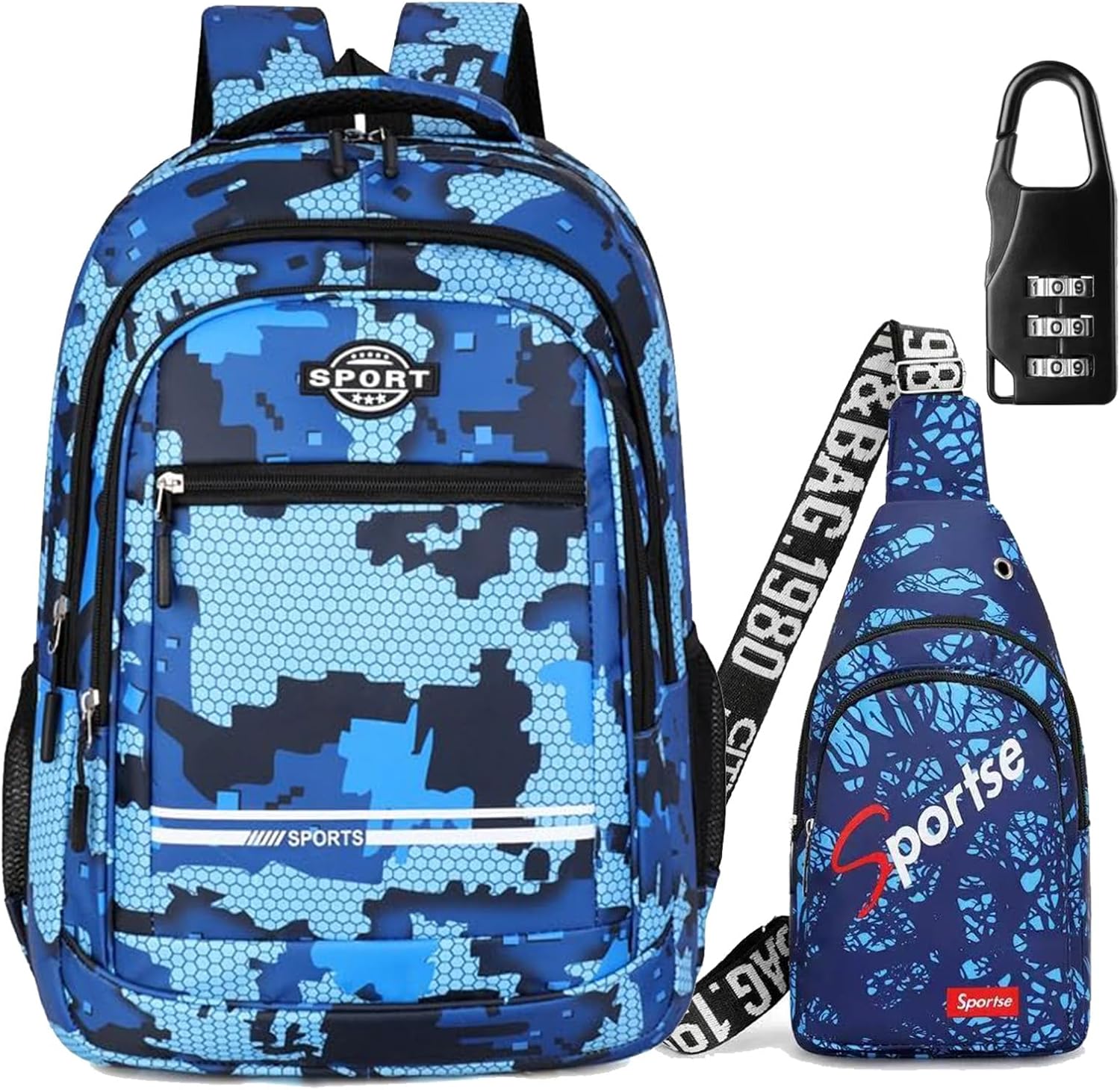 School Backpack for Boys Print Backpack Teenagers Anime Large School Bag Outdoor Reflective Daypack.Luminous Pattern Travel Laptop Backpack - With Usb Charging Port Headphone port Boy