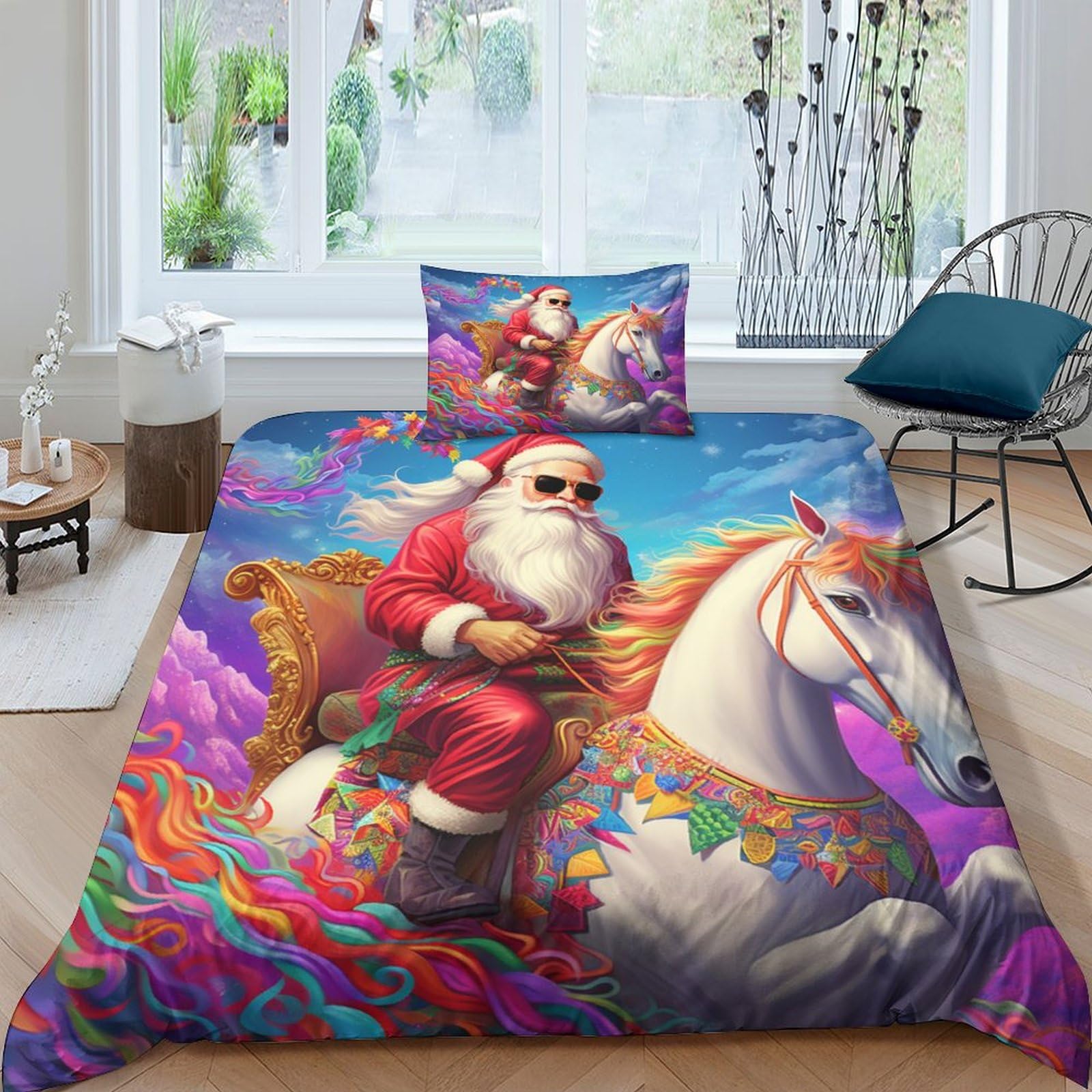 Housse de couette fermeture éclair cheval blanc fini la couette qui glisse